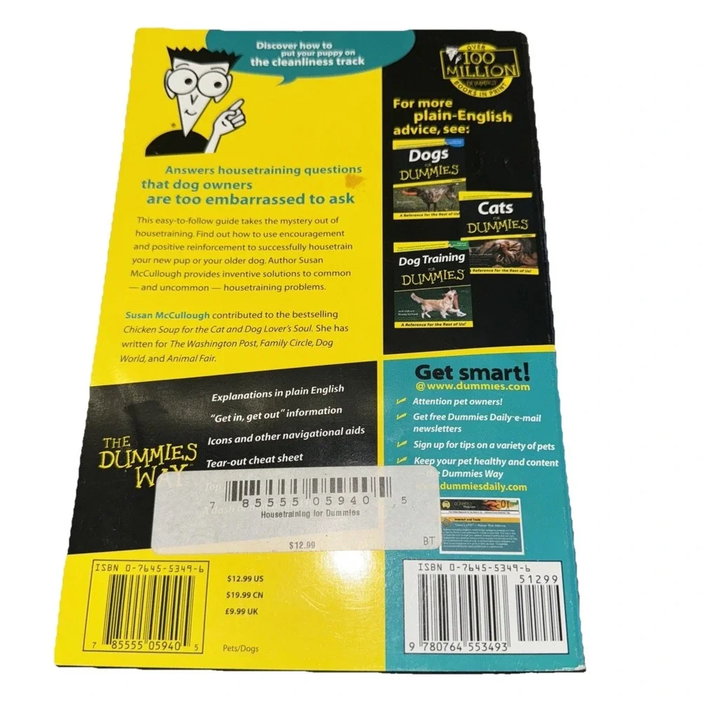 Housetraining for Dummies by Susan McCullough (2002, Trade Paperback)‎